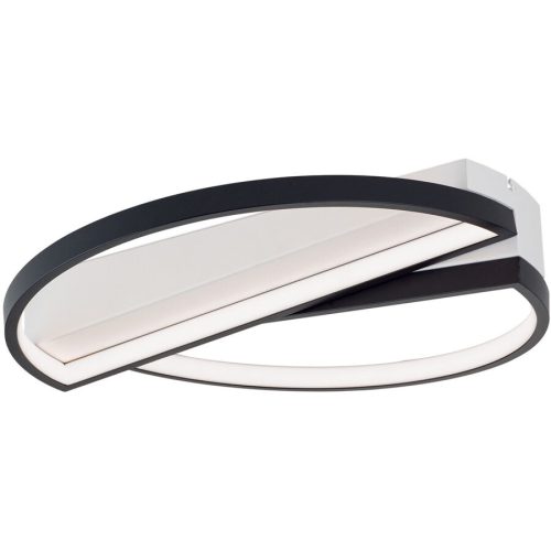 LIVIQUE, Deckenlampe Olga Schwarz/Weiss Aluminium 43.5 cm 8.5 cm - Lichtfarbe: Warmweiss - Deckenlampe