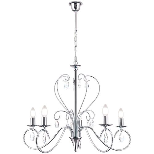 LIVIQUE, Kronleuchter Alessia Grau Stahl 58 cm - Farbe: chrom - Kronleuchter