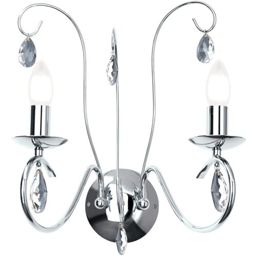LIVIQUE, Wandlampe Alessia Grau Stahl 34 cm 43 cm - Farbe: chrom - Wandlampe