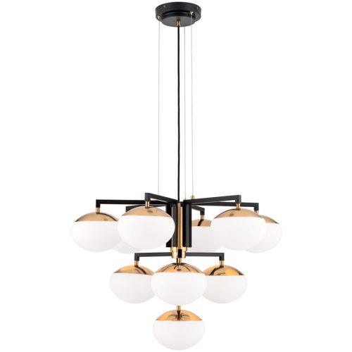 LIVIQUE, Kronleuchter Josephine Gold/Schwarz Stahl 51.5 cm - Farbe: schwarz-gold - Kronleuchter