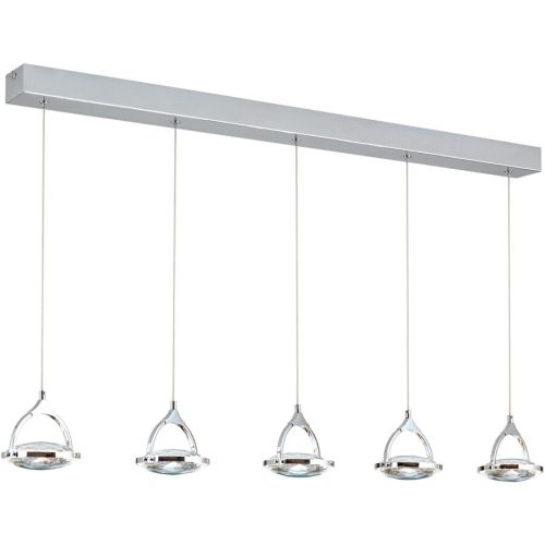 LIVIQUE, Pendellampe Moon Grau Stahl 12 cm 12 cm - Farbe: chrom - Lichtfarbe: Warmweiss - Pendellampe