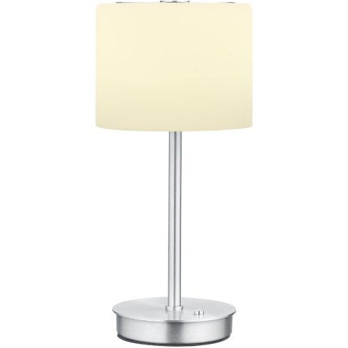 LIVIQUE, Tischlampe Abby Silber/Weiss Metall/Glas 15.6 cm 34 cm - Farbe: Silber, Weiss - LED - Lichtfarbe: Extra warmweiss - Material: Metall, Glas -