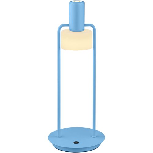 LIVIQUE, Tischlampe Banji Blau/Weiss Metall/Glas 14.5 cm 37 cm - Farbe: Pastellblau/Weiss - LED - Lichtfarbe: Extra warmweiss - Tischlampe- LED