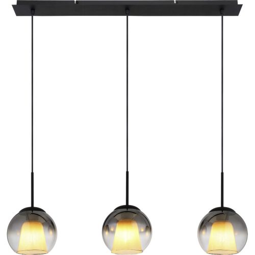 LIVIQUE, Pendellampe Bryon Schwarz Glas/Metall 18 cm 120 cm - Material: Metall/Glas - Pendellampe
