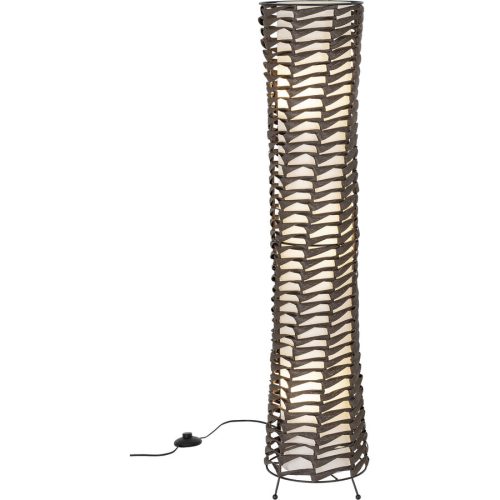 LIVIQUE, Stehlampe Ceccano Braun Metall/Papier 23 cm 110 cm - Material: Papier/Metall - Stehlampe