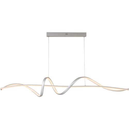 LIVIQUE, Pendellampe Atlanta Silber Kunststoff/Metall 120 cm 120 cm - LED - Lichtfarbe: Extra warmweiss - Material: Metall/Kunststoff - Pendellampe- LED
