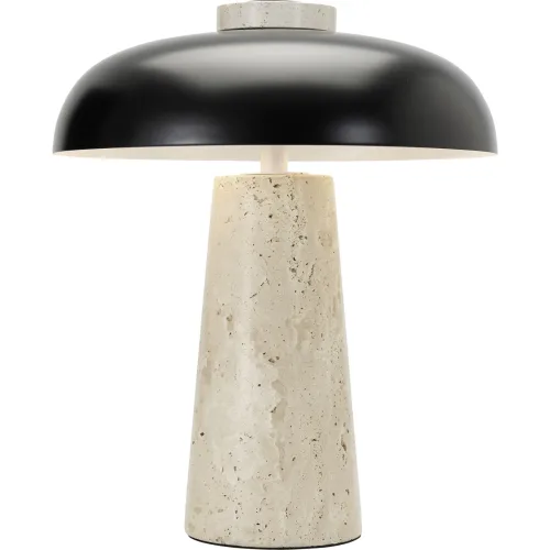 LIVIQUE, Tischlampe Berja Schwarz Stein 26 cm 32 cm - Tischlampe