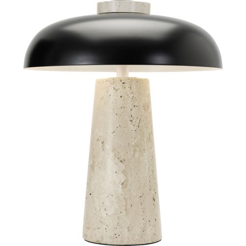 LIVIQUE, Tischlampe Berja Schwarz Stein 26 cm 32 cm - Tischlampe