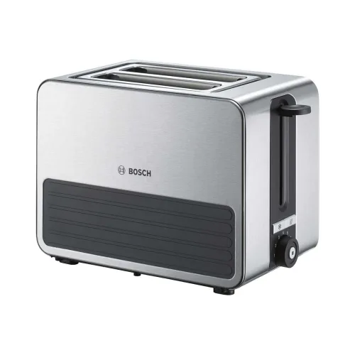 Bosch Haushalt, Bosch Haushalt TAT7S25 Toaster mit eingebautem Brötchenaufsatz Edelstahl, Schwarz