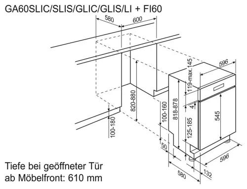Electrolux, Electrolux Façade de porte FI60.1 noir (également pour AEG) Dekorfront Geschirrspüler – schwarz