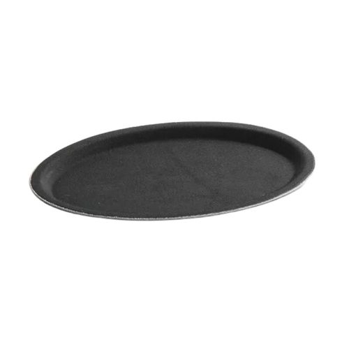 HENDI, Hendi Serviertablett rutschfest, oval 16x23cm – Diverse Gastro Küchenutensilien – schwarz
