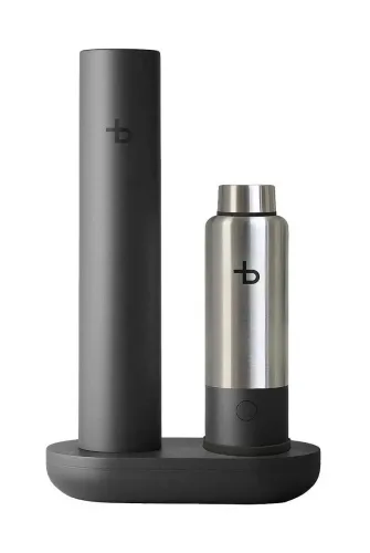 BottlePlus, Bottleplus Spark Set Pro Trinkflasche – Wassersprudler – silber