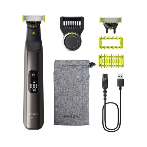 Philips, Philips OneBlade Pro 360 Körperhaartrimmer, Präzisions Trimmer, Rasierer Chrom