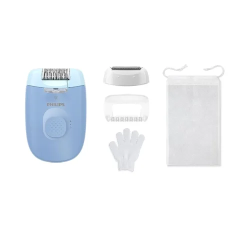 Philips, Philips Epilierer "Series 4000" 2 Stk. Aufsätze kompakter Epilierer mit Kabel und LED-Licht, inkl. Massageaufsatz