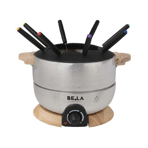 undefined, Elektro-Fondue "Berger Lanz 9 Teile" Fondue-Set mit Holzdetails