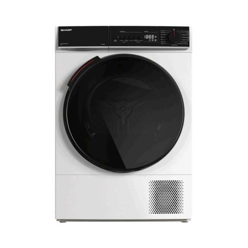 Sharp, Sharp Wärmepumpentrockner "KD-WNHB8S9GWC-DE" 8kg / +WIFI / EEKC / 2 Tasten / XXL-Tür voll-schwarz / Weiss