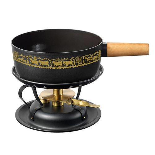 Stöckli, Stöckli Käsefonduegarnitur Classic/Emotion Alpaufzug – Fondue Set – schwarz