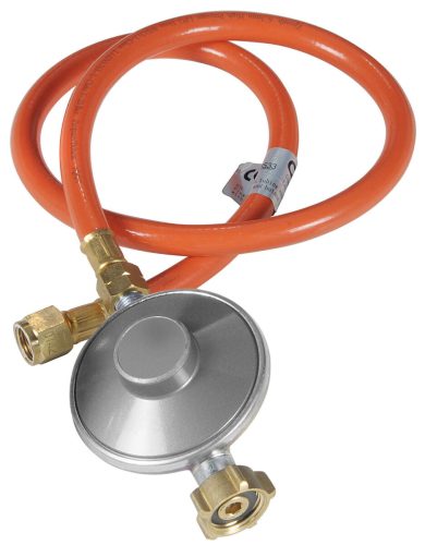 Outdoorchef, OUTDOORCHEF Gasdruckregler + Schlauch-Set CH 30mBar Gasdruckregler mit Schlauch und Adapter – Holzkohle/Briketts/Grill Anzünder – orange