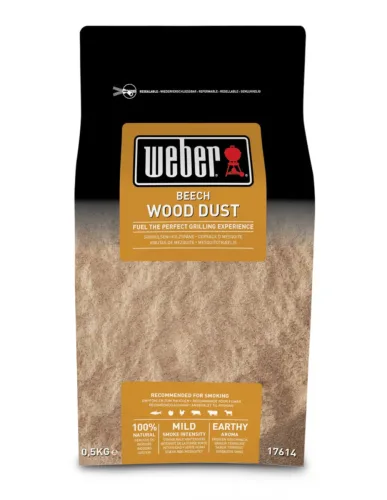 WEBER, Weber Räuchermehl Buche für Kalträuchereinheit – Weber Holzkohle/Briketts/Grill Anzünder – braun