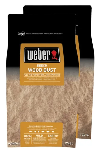 WEBER, Weber Räuchermehl Buche für Kalträuchereinheit – Weber Holzkohle/Briketts/Grill Anzünder – braun