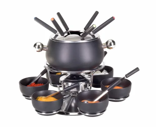 Nouvel, Nouvel Fondue-Set Pina für Gemüse und Fleisch 21-teilig Fleischfondue-Set – Fondue Set – schwarz