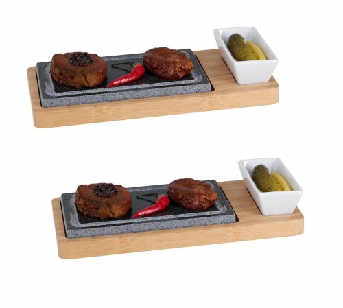 Nouvel, Nouvel Hot-Stone Bambus Warmhalteplatten – Tischgrill – braun
