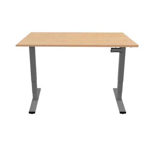 Contini, Contini höhenverstellbarer Bürotisch RAL 7045 1.6x0.8m Ahorn Natur