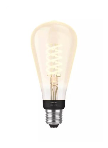 Philips Hue, Philips Hue White E27 Filament ST72 550lm LED-Lampe – LED/Leuchtmittel/Glühbirne