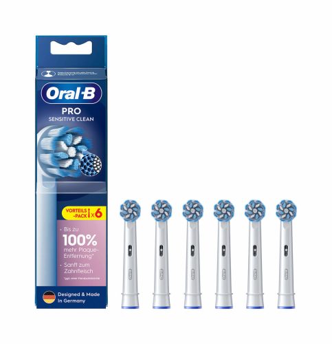 Oral-B, Oral-B Pro Sensitive Clean 6er Ersatzzahnbürsten – Ersatzbürste/Zahnpflege Zubehör – weiss
