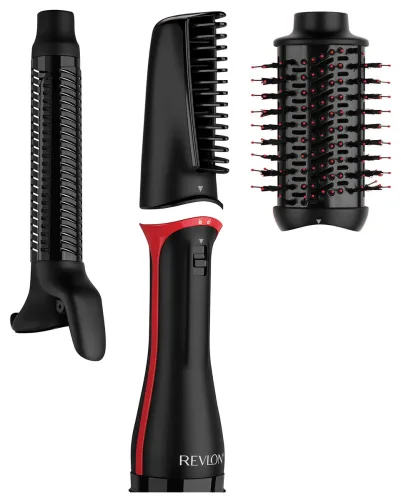 REVLON, Revlon RVDR5333E Warmluftbürste Schwarz, Rot mit Lockenfunktion