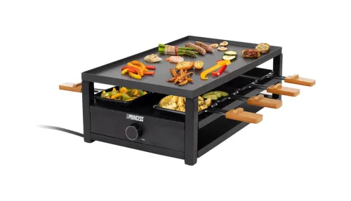 Princess, Princess 01.162655.01.001 Raclette 8 Pfännchen, Antihaftbeschichtung Schwarz