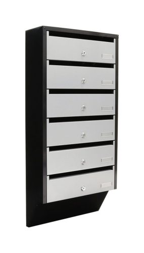 Rottner T06368 Depot 6 Briefkastenanlage Silber Schwarz