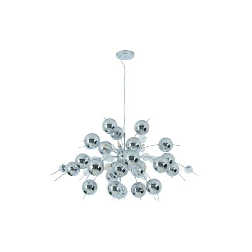 LIVIQUE, Pendellampe Explosion Edelstahl Metall B 98 H 150 cm - Farbe: chrom - Material: Metall/Glas - Pendellampe