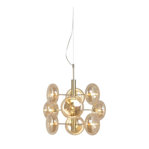 LIVIQUE, Pendellampe Explosion Braun Metall B 53 H 53 cm - Farbe: Bernstein - Material: Metall/Glas - Pendellampe