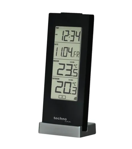 Techno Line, Techno Line WS 9767 Funk-Thermometer Schwarz WS 9767