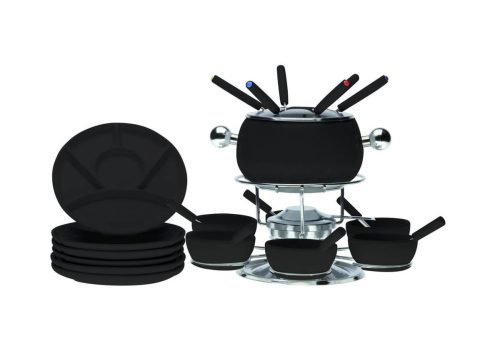 LIVIQUE, Fondue-Set Fiona Schwarz Keramik/Metall - Fondue-Set
