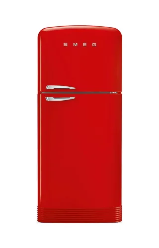 SMEG, Smeg FAB50RRD5 Freistehender Kühl-/ Gefrierschrankcombination – Kühlschrank mit Gefrierfach freistehend – rot