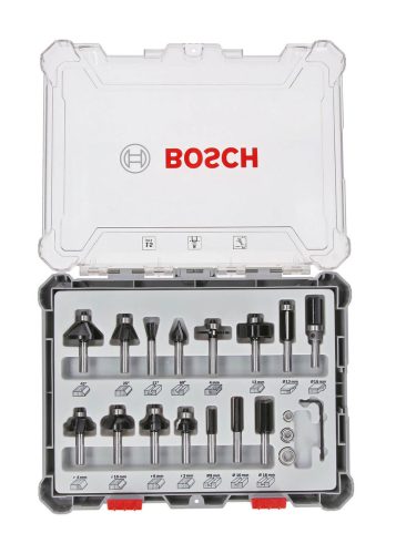 Bosch Accessories, Fräser-Set, 8-mm-Schaft, 15-teilig Bosch Accessories 2607017472