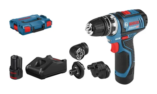 Bosch Professional, Bosch Professional GSR 12V-15 FlexiClick 06019F6000 Akku-Bohrschrauber 12 V 2 Ah Li-Ion inkl. 2. Akku, inkl. Ladegerät,