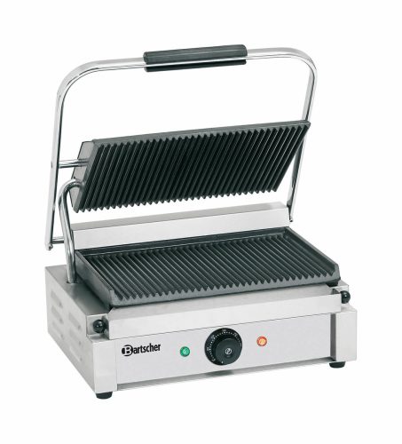 Bartscher, Bartscher Kontaktgrill "Panini", gerillt/gerillt – Gastro Grill/Griddleplatte – edelstahl