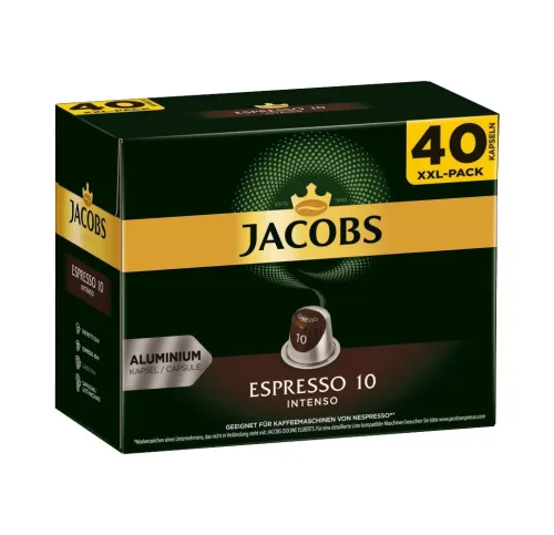 Jacobs, Jacobs Espresso 10 Intenso 40St Kaffeekapseln – Nespresso Kapseln