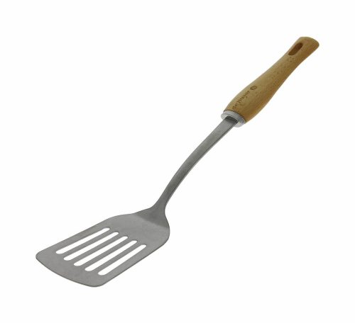 de BUYER, De Buyer Pfannenwender Nostalgy Braun/Silber Edelstahl/Holz 8 cm - Farbe: silber-braun - Pfannenwender