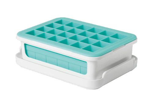 OXO, OXO Eiswürfelform Don I Blau/Weiss Kunststoff 12.5 cm 18 cm - Farbe: Weiss/Hellblau - Material: Kunststoff/Silikon - Eiswürfelform
