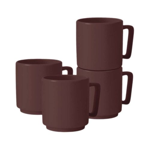 Berlinger, Berlinger, Küchenbedarf, Berlinger Haus Tassenset 4 Stk. 300ml matt bordeaux Leonardo Collection, Produkte & Wohnen