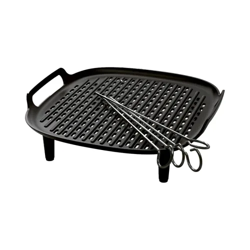Philips Home, Philips Home HD9926/00 Grillkit 4 St. mit Grillspieß Schwarz, Metall
