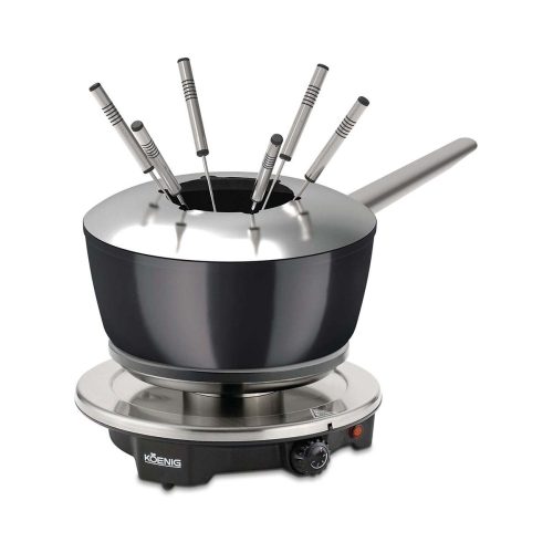 Koenig, KOENIG Fondue "One for All 8 Teile, Chrom/Schwarz"
