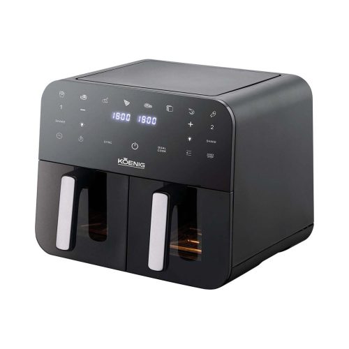 Koenig, Koenig Quick & Pure 5 2x 4.5L Heissluftfritteuse – Airfryer - Friteuse – schwarz