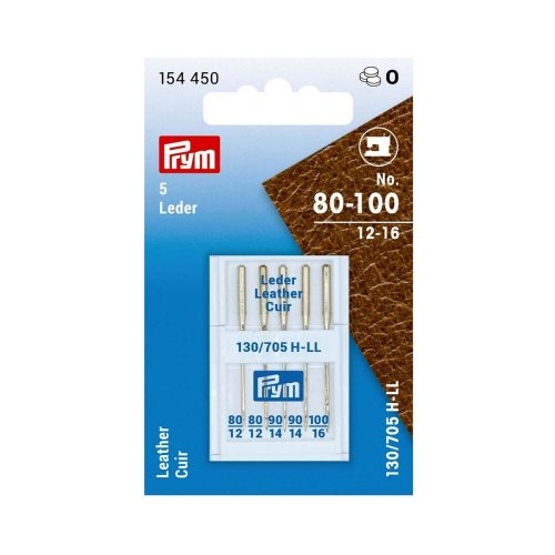 Prym, Prym N&auml;hmaschinennadeln, Leder Nr. 80 - 100, Karte 5 St&uuml;ck
