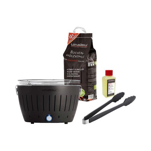 Lotusgrill, LotusGrill Original Anthrazit Holzkohlegrill – Holzkohlegrill/Kohlegrill – anthrazitgrau