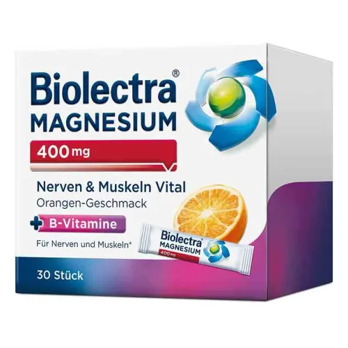 Hermes Arzneimittel GmbH, Biolectra MAGNESIUM 400mg Nerven & Muskeln Vital Orange +10 % Rabatt* 30 St Pellets